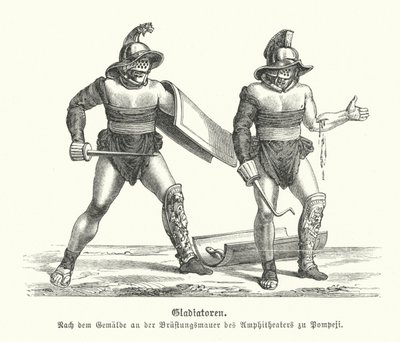 Římští gladiátoři (rytina) od German School