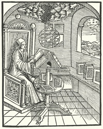 Interiér pokoje s učencem v práci, c1500 od German School