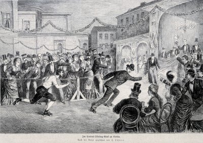 Roulette skate race v Berlíně v roce 1878. od German School