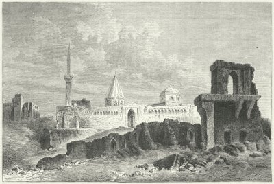 Ruiny paláce Seldžuků v Konya, Turecko (rytina) od German School