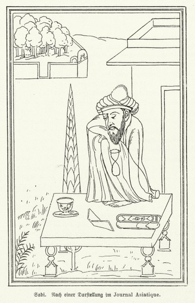 Saadi Shirazi , perský básník (litho) od German School