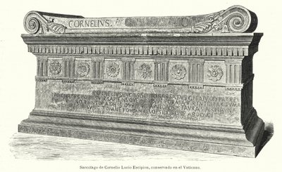 Sarkofág římského vojáka a konzula Lucius Cornelius Scipio Barbatus ve Vatikánu, Řím od German School