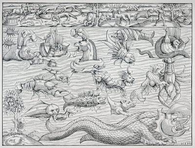 „Moře temnot“ z „Cosmographie Universalis“ Sebastiena Münstera od German School