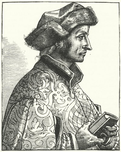 Sebastian Brant , německý humanista a satirik (rytina) od German School