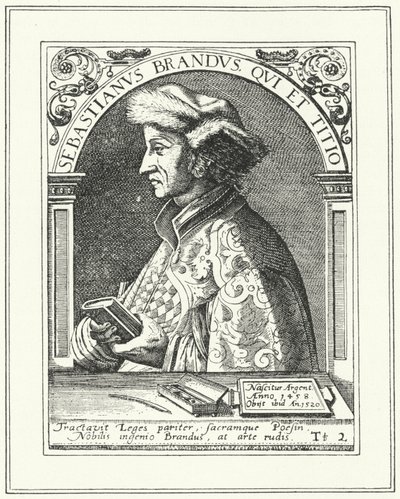 Sebastian Brant , německý humanista a satirik (rytina) od German School