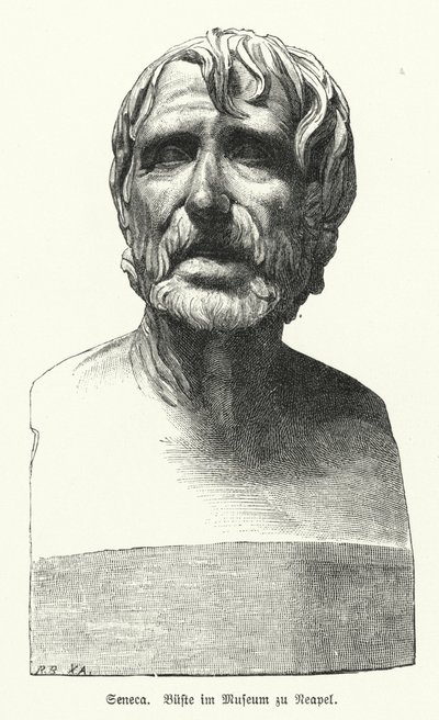 Seneca mladší , římský filozof, státník a dramatik (litho) od German School