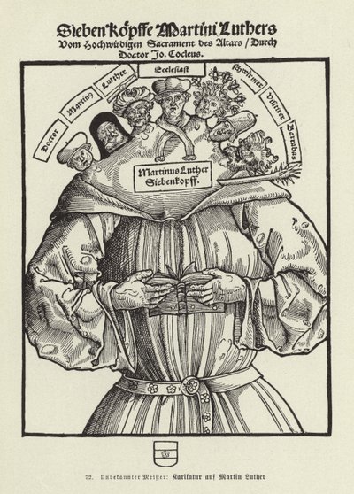 Sedm hlav Martina Luthera (litografie) od German School