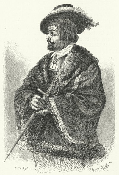 Sir Thomas, Lord Fairfax, vrchní velitel parlamentní armády v anglické občanské válce (rytina) od German School