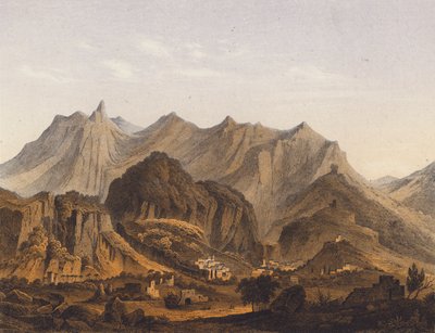 Sparta, Řecko (barevná litografie) od German School