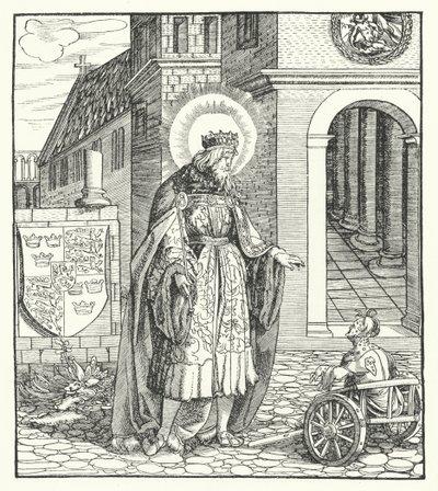 St Edward Vyznavač, král Anglie (rytina) od German School