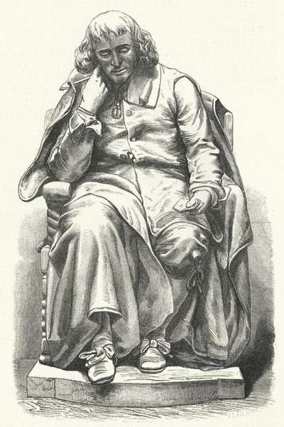 Socha nizozemského filozofa Barucha Spinozy v Haagu (rytina) od German School