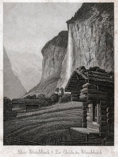 Vodopád Staubbach. (rytina, cca 1830) od German School