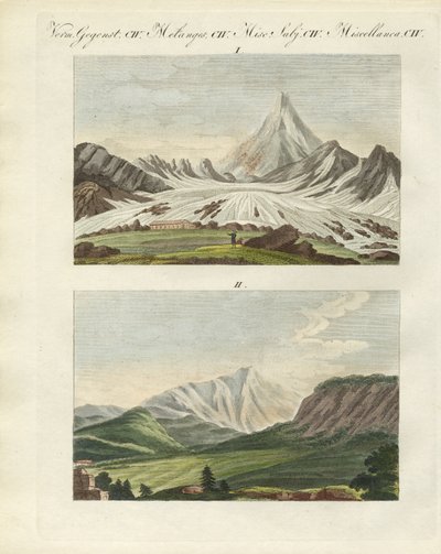 Podivné hory (barevná rytina) od German School