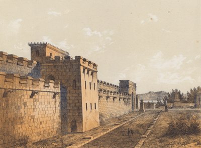 Ulice v Pompejích, Kampánie, Itálie (barevná litografie) od German School