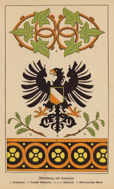 Symboly, emblémy a motivy (barevná litografie) od German School