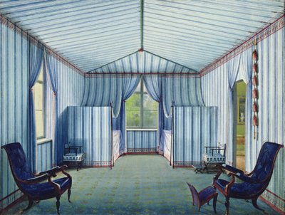 Stanová místnost, po roce 1830 (pero, inkoust a wc na papíře) od German School