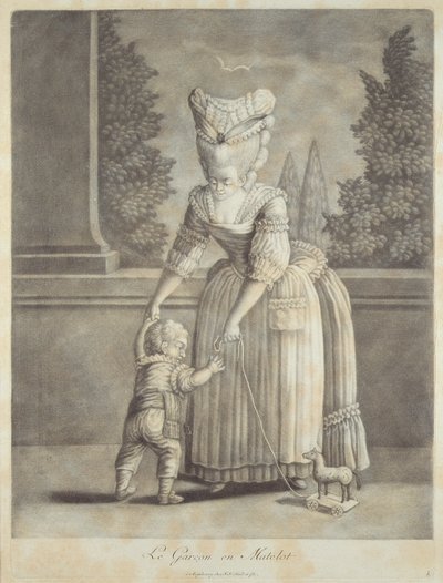 Chlapec v námořnickém obleku, vydal Johann Jakob Haid (1704-67) Augsburg (mezzotinta) od German School