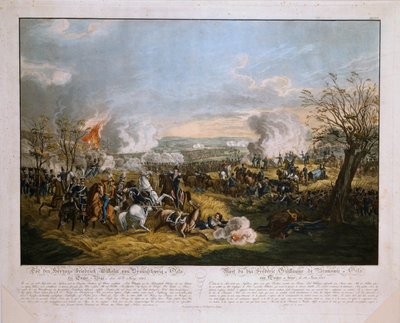 Smrt vévody Fridricha Viléma Brunšvického (1771-1815) - v bitvě u Quatre Bras, 16. června 1815, vydal J.L. Rugendas, 1815 (barevná akvatinta) od German School