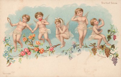 Viisi aistia (väri litho) od German School