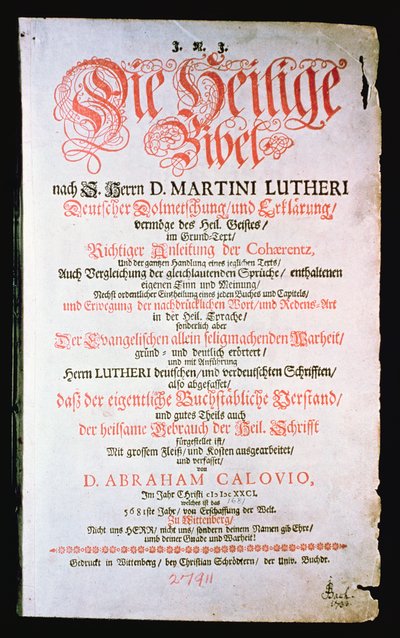Bible svatá, sv. I., 1681 od German School