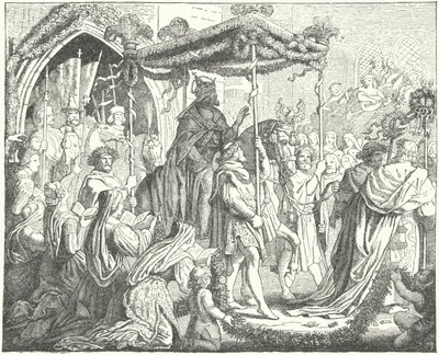 Císař Svaté říše římské Karel IV vjíždí do Lubecku od German School