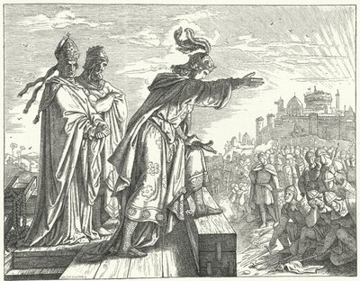 Císař Svaté říše římské Otto III obviňuje Římany z neloajality (rytina) od German School