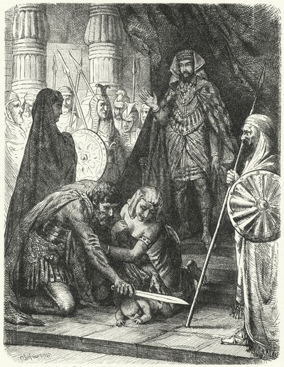 The Judgment of Solomon (rytina) od German School