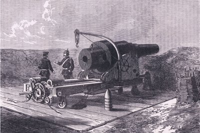 Kruppova zbraň, Cassells Historie války mezi Francií a Německem vydaná Cassell and Company Limited, kolem roku 1890 (litho) od German School