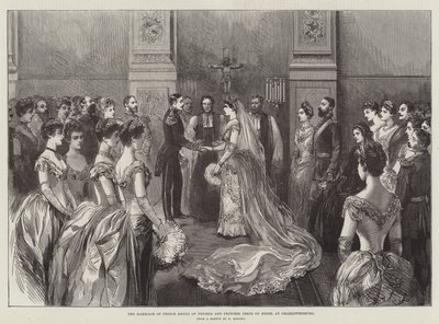Sňatek prince Jindřicha Pruského a princezny Irene Hessenské v Charlottenburgu (rytina) od German School