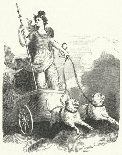 Severská bohyně Freyja (rytina) od German School