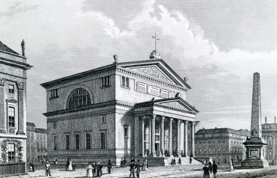 Kostel sv. Mikuláše, Postupim, Německo (rytina) od German School