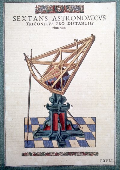 Astronomický sextant v "Astronomy zavedená" Tycho Brahe (1546 - 1601), Wandsbeck od German School