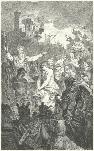 Křest Clovise I., krále Franků, 496 (rytina) od German School