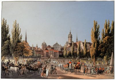 Veletrh v Lipsku. cca 1810-20 (rytina) od German School
