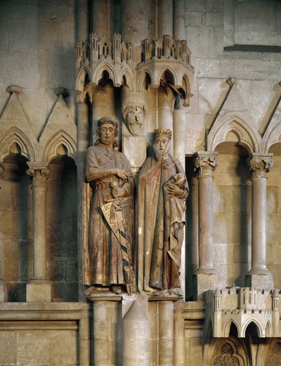 Rytíř Ekkard a jeho žena Uta (Hermann a Reglindis) Socha německé školy. 1245 katedrála svatého Petra a Pavla, Naumburg, Německo od German School