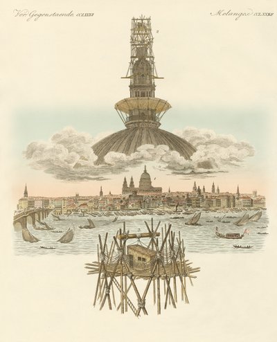 Stavba na vrcholu katedrály St. Pauls pro panorama Londýna od German School
