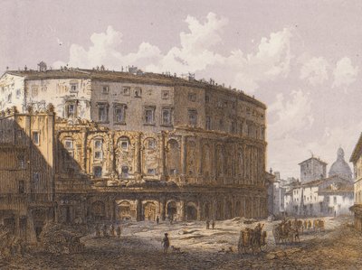 Marcellovo divadlo, Řím (barevná litografie) od German School