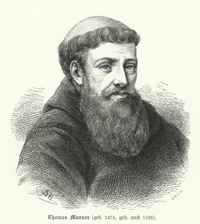 Thomas Murner , německý satrirista, básník a překladatel (rytina) od German School