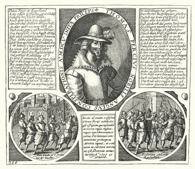 Thomas Percy, jeden ze spiklenců za spiknutí střelného prachu (rytina) od German School