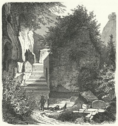Hrob římského básníka Vergilia, Posillipo, Neapol (rytina) od German School