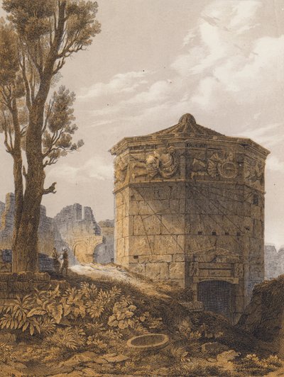 Věž větrů, Atény, Řecko (barevná litografie) od German School
