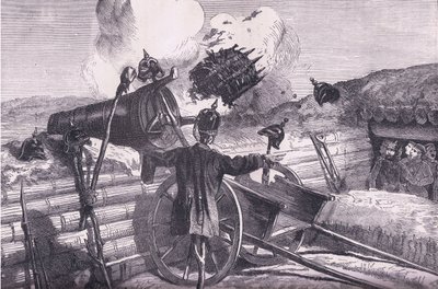 Vyzkoušení dosahu nepřátel, Cassells History of the War between France and Germany vydané Cassell and Company Limited, kolem roku 1890 (litho) od German School