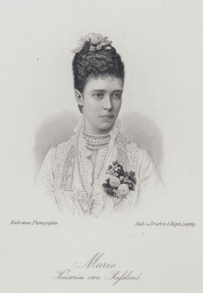 Carina Maria Feodorovna, choť ruského cara Alexandra III. (rytina) od German School
