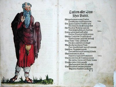 Tuiscon, otec všech Němců, z „Původ prvních dvanácti starých králů a knížat německého národa“ od German School