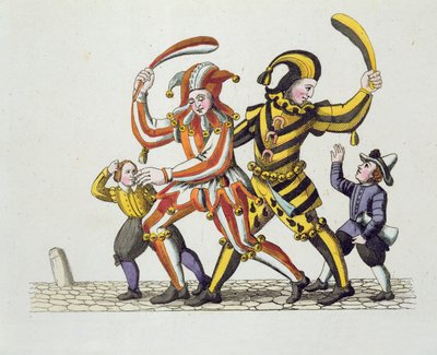 Dva šašci si hrají s dětmi, ze starých norimberských zvyků a praktik ve hrách a písních, znovu vydáno 1831 od German School