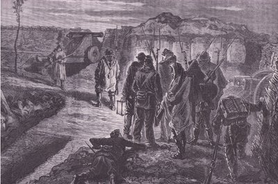 Na hradbách, Cassells History of the War between France and Germany vydané Cassell and Company Limited, kolem roku 1890 (litho) od German School