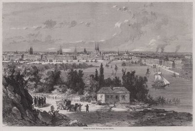 Pohled na Bordeaux, Francie (rytina) od German School