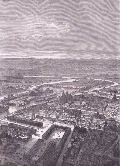 Pohled na Metz, Cassells Historie války mezi Francií a Německem vydaná Cassell and Company Limited, kolem roku 1890 (litho) od German School
