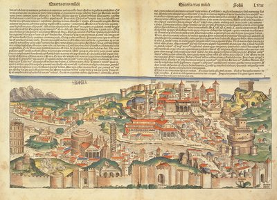 Pohled na město Řím, z Norimberské kroniky od Hartmanna Schedela (1440-1514) 1493 od German School