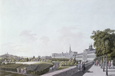 Pohled na rezidenci arcibiskupů a kurfiřtů z Kolína nad Rýnem, Bonn (barevná rytina) od German School